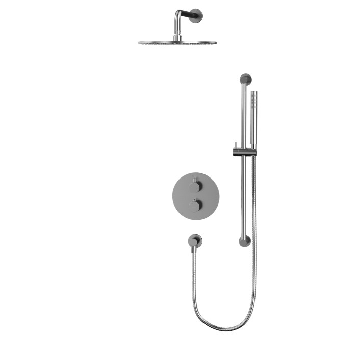 Термостатическая душевая система скрытого монтажа, Whitecross Y brushed nickel, брашированный никель арт. YSET09NIB