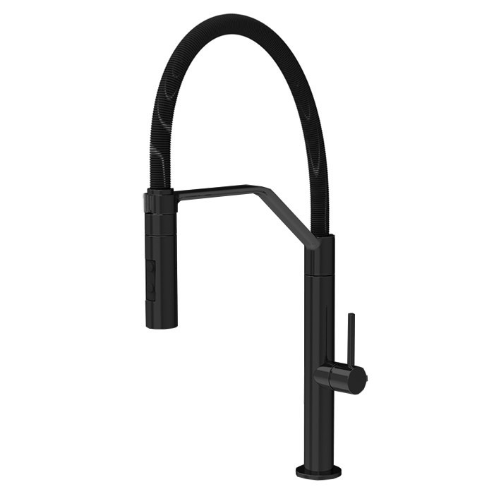 Fima Carlo Frattini смеситель для кухни, на 1 отв., flexi, kitchen, черный арт. f7047/2ns
