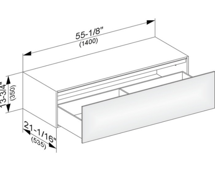 Keuco тумба боковая подвесная с одним выдвижным фронтом, с внутренней светодиодной подсветкой, edition 11, белый арт. 31326 300100