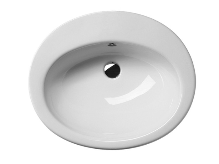 GSI Врезная сверху раковина 61х52 см, глянцевая, санфарфор, с отв. под смеситель, City - MASIAN111