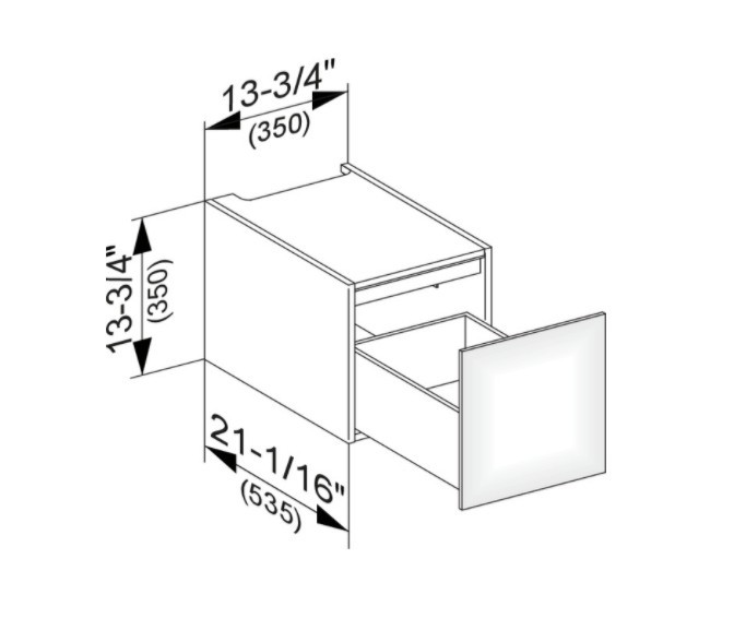 Keuco модуль нижнего шкафа для встройки снизу, с одним выдвижным ящиком, edition 11, черный арт. 31310 570000