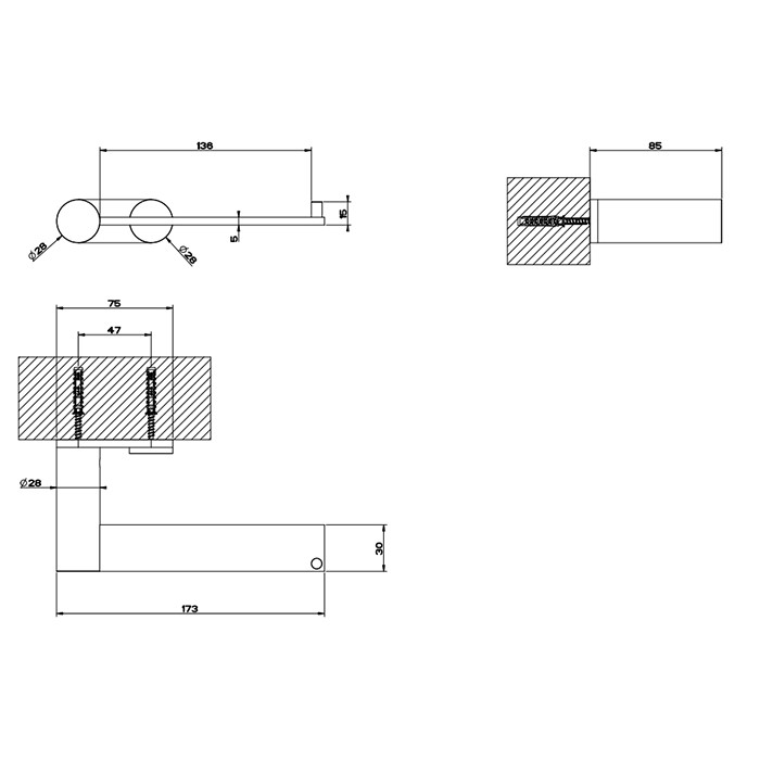 Gessi Держатель для туалетной бумаги вертикальный или горизонтальный, 316, 54749#707 цвет: brushed black metal pvd