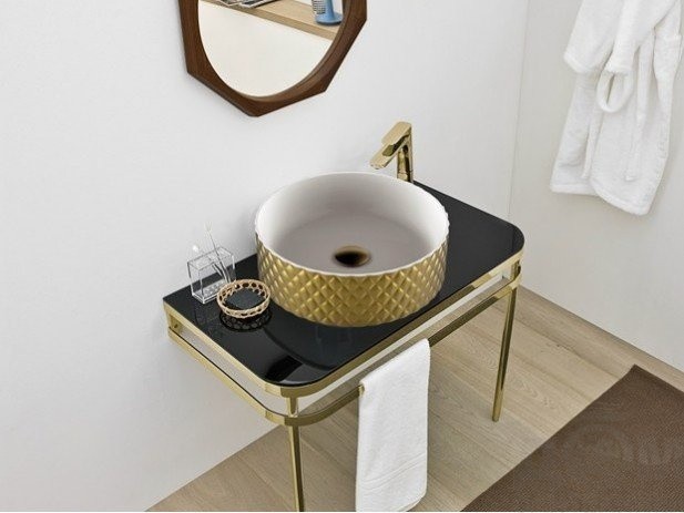 ArtCeram раковина (накладная), osl009 01 56 rombo цвет: золото