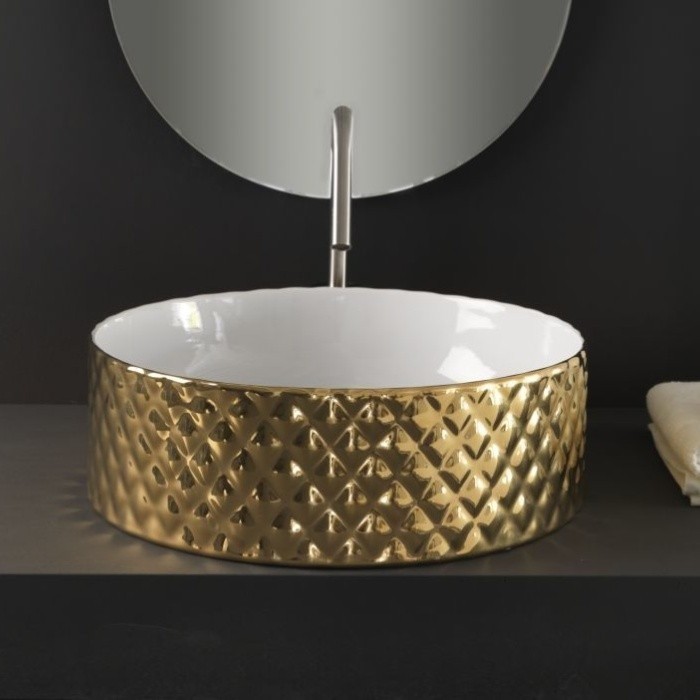 ArtCeram раковина (накладная), osl009 01 56 rombo цвет: золото