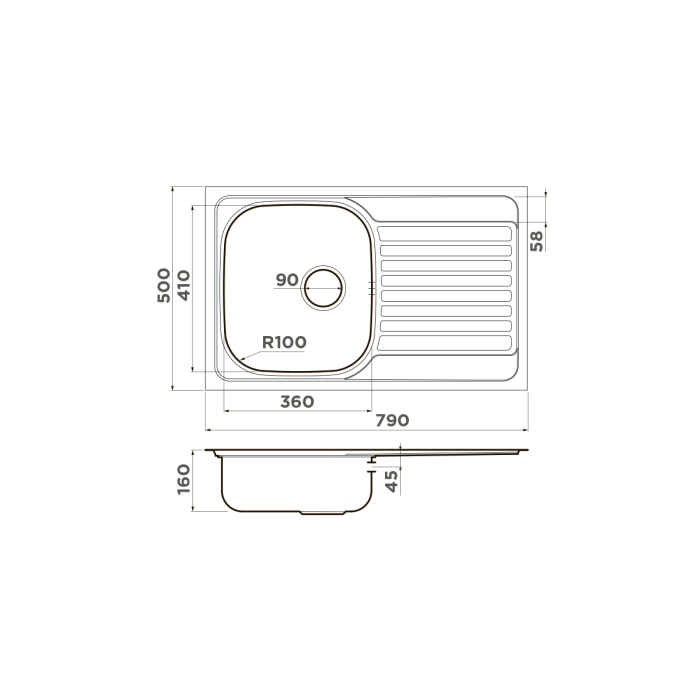 Omoikiri кухонная мойка Kashiogawa 79, нержавеющая сталь арт. 4993452