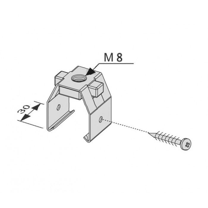 TECE установочный элемент с резьбой м8, - 9040004