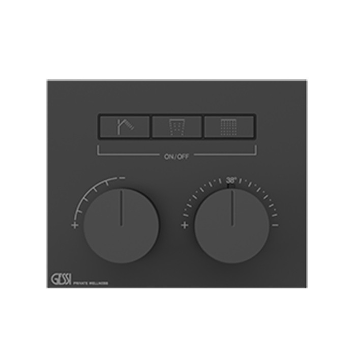 Gessi Термостат для душа, с включением до 3 источников одновременно, Hi Fi, 63006#707 цвет: black metal brushed pvd