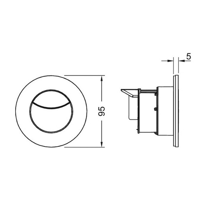TECE панель смыва, 2 клавиши, круглая, цвет: хром глянцевый, flushpoint - 9240982