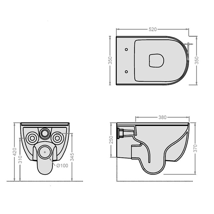 Унитаз подвесной Rimless 35x52 см, foresta, Art Ceram The One арт. THV001 43 00