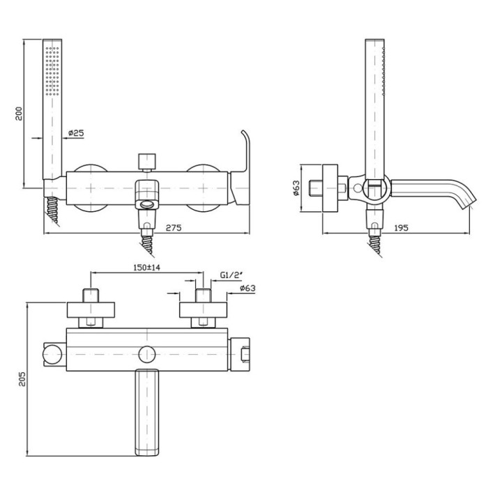 Zucchetti однорычажный смеситель для ванны с ручным душем, on, хром арт. zon520