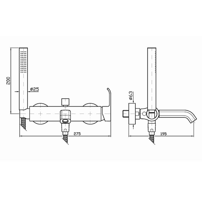 Zucchetti однорычажный смеситель для ванны с ручным душем, on, хром арт. zon520