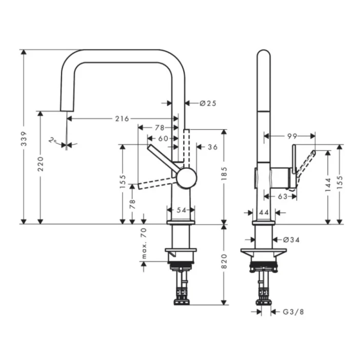 Hansgrohe смеситель для кухни, Talis M54, хром арт. 72844000