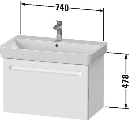 Duravit тумба подвесная 426 мм х 740 мм, no.1, n14283049490000 цвет: gres pietra grey opaco