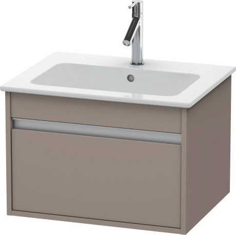 Duravit тумба подвесная под раковину с одним выдвижным ящиком, ketho, kt 6418 43 цвет: алюминий серебристый анодированный