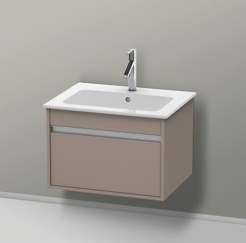Duravit тумба подвесная под раковину с одним выдвижным ящиком, ketho, kt 6418 43 цвет: алюминий серебристый анодированный