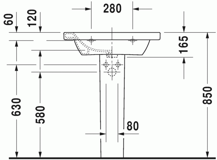 Duravit раковина встраиваемая сверху с одним отверстием для смесителя, durastyle, 23206500001 цвет: белый