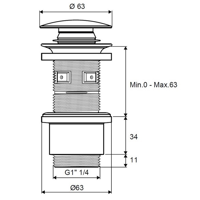 Донный клапан для раковины, клик-клак, Excellent, золото арт. ARIN.1485.01GL