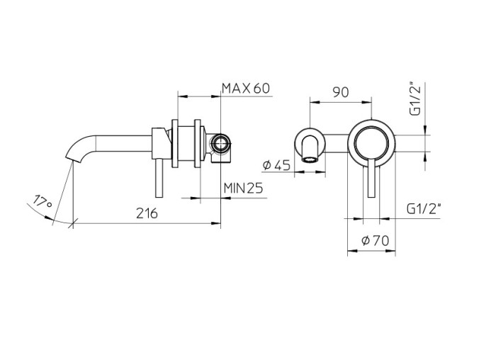 Bossini смеситель для раковины, oki, черный арт. z005302.073