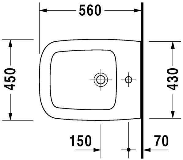 Duravit биде подвесное 450 мм х 560 мм, esplanade, 2265100000 цвет: белый