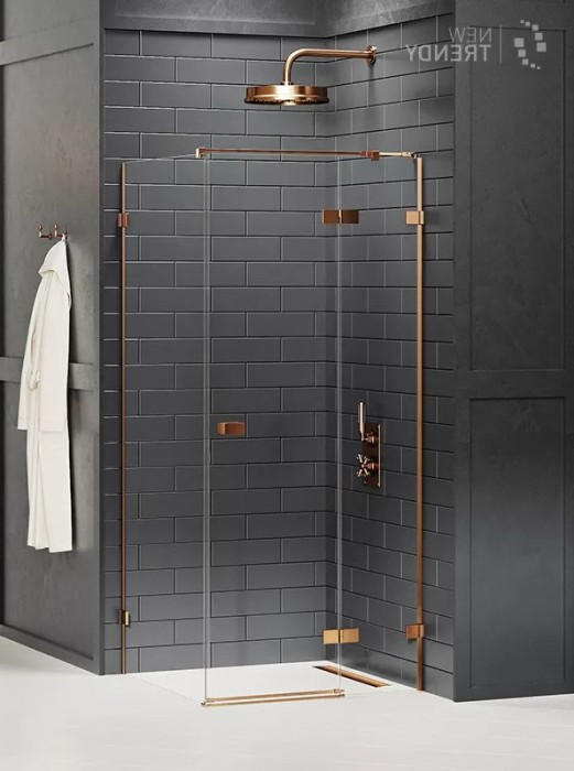 Душевое ограждение r 90x90x200, New trendy Avexa copper brushed, браширо арт. EXK-3583