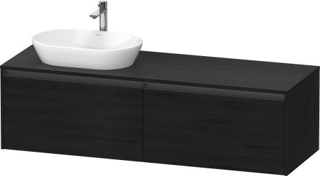 Duravit тумба подвесная под раковину слева 550 мм х 1600 мм х 459 мм, ketho.2, k24889l16160000 цвет: чёрный дуб