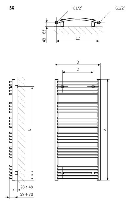 Terma эллектрический полотенцесушитель domi 786-500