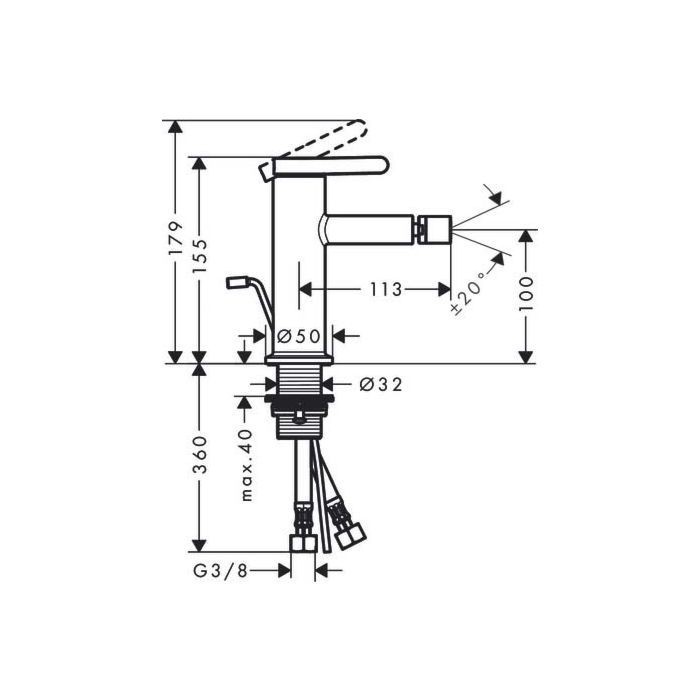 AXOR смеситель для биде, One, черный арт. 48210670