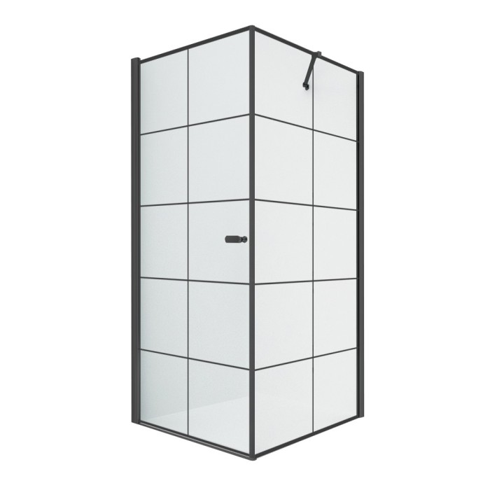 Душевое ограждение l 90x90x195, New trendy New soleo black, черный арт. D-0285A/D-0120B