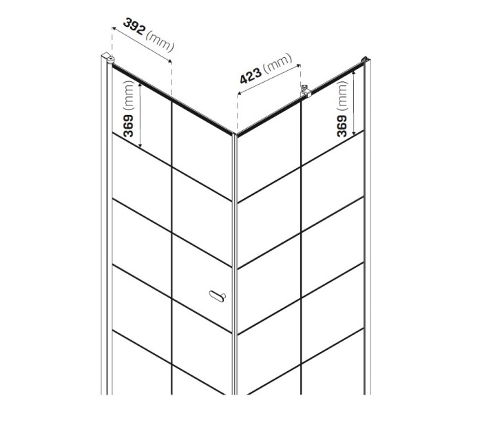 Душевое ограждение l 90x90x195, New trendy New soleo black, черный арт. D-0285A/D-0120B
