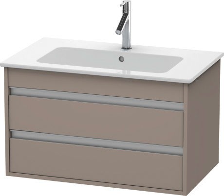 Duravit тумба подвесная под раковину с двумя выдвижными ящиками, ketho, kt6429 43 цвет: базальт матовый