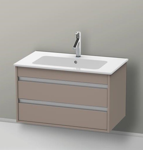 Duravit тумба подвесная под раковину с двумя выдвижными ящиками, ketho, kt6429 43 цвет: базальт матовый