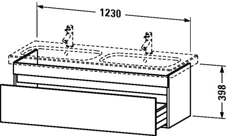 Duravit тумба подвесная под две раковины, durastyle, ds639802222 цвет: белый глянцевый