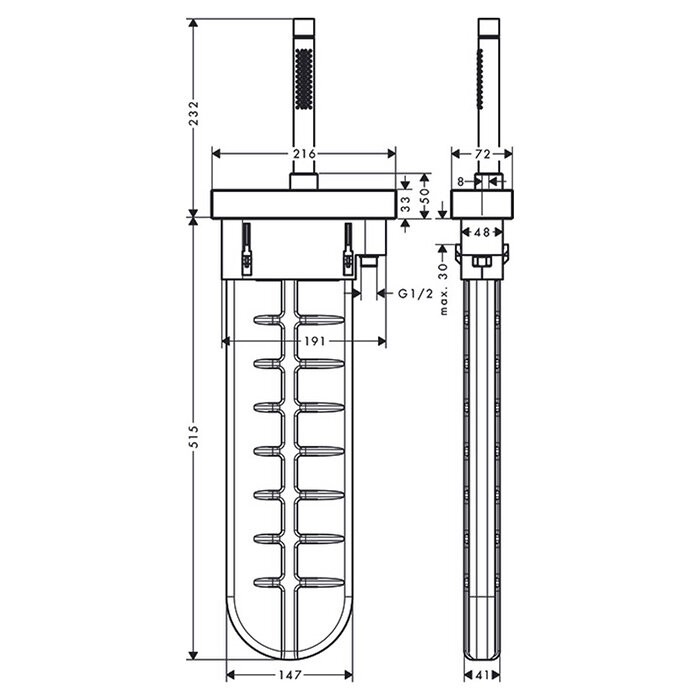 AXOR набор на край ванны, Edge, золото арт. 46470990
