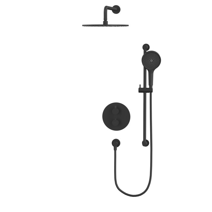 Термостатическая душевая система скрытого монтажа, Whitecross Y black, черный мат арт. YSET09TOPBL