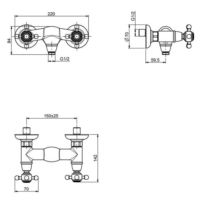 Fima Carlo Frattini смеситель для душа, настенный, elizabeth, золото арт. f5085/1or
