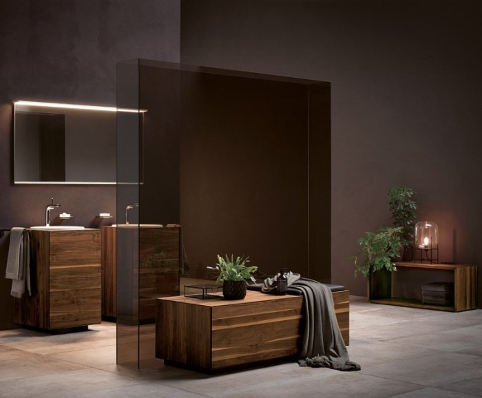 Keuco тумба под 2 умывальника 1750x400x535 мм фасад орех, edition lignatur, арт. 33343 800011