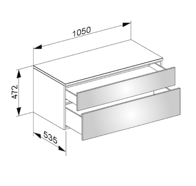 Keuco тумба боковая подвесная с двумя выдвижными фронтальными ящиками, edition 400, белый арт. 31753 380000