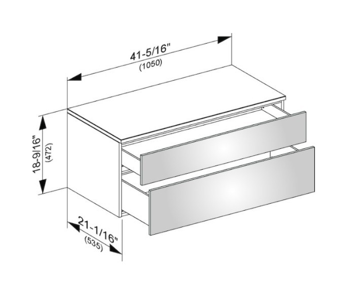 Keuco тумба боковая подвесная с двумя выдвижными фронтальными ящиками, edition 400, белый арт. 31753 380000