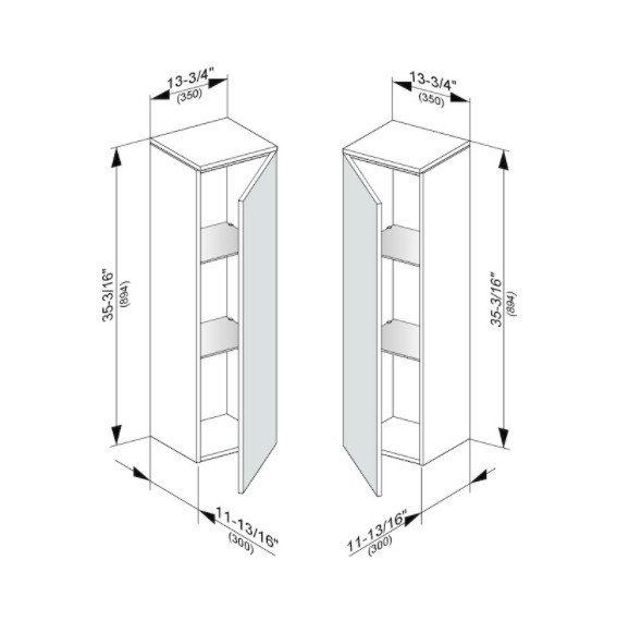 Keuco средний шкаф подвесной петли справа, edition 400, антрацит арт. 31720 390002