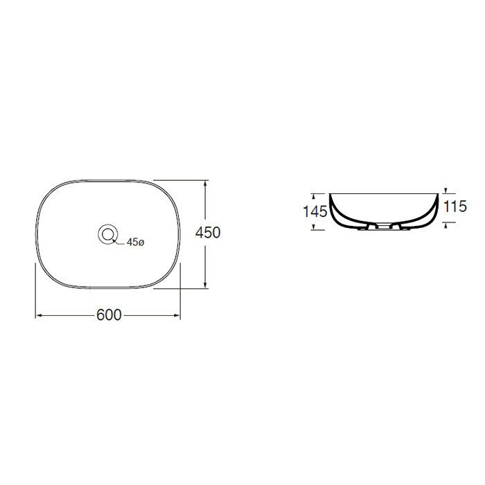 Azzurra Раковина 45x60 Elegance, ELLA060450Z0BI/(ZIP60 bi)*0 цвет: белый