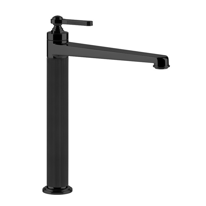 Gessi Смеситель для раковины на 1 отверстие, однорычажный, высокий, в комплекте с донным клапаном, Venti20, 65003#299 цвет: черный
