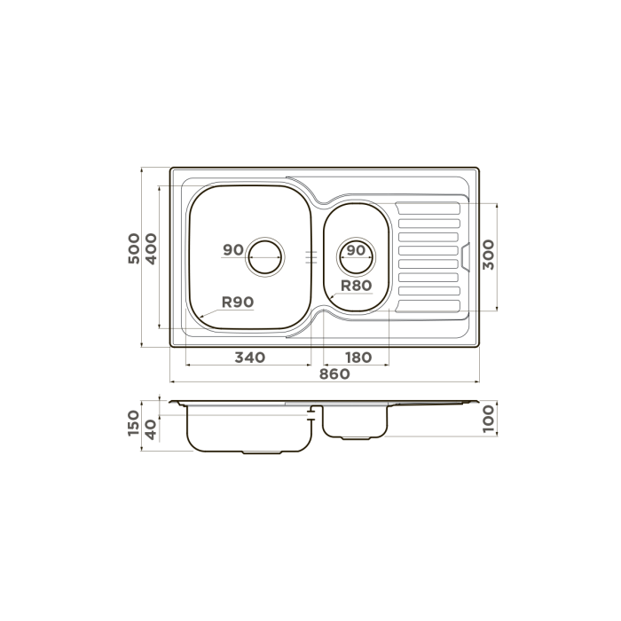 Omoikiri кухонная мойка Kashiogawa 86-2, нержавеющая сталь арт. 4993454