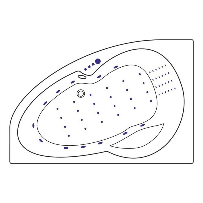 Угловая ванна 160x95 (левая) nano, Excellent Newa, хром арт. WAEX.NEL16.NANO.CR