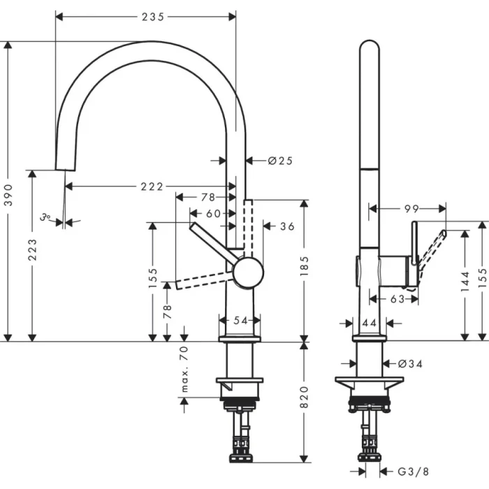 Hansgrohe смеситель для кухни, Talis M54, черный арт. 72843670