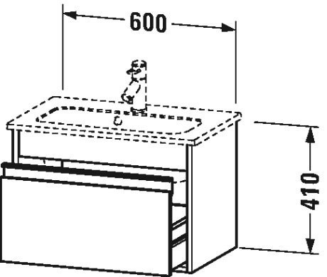 Duravit тумба подвесная под раковину с выдвижным ящиком, ketho, kt642205252 цвет: дуб европейский