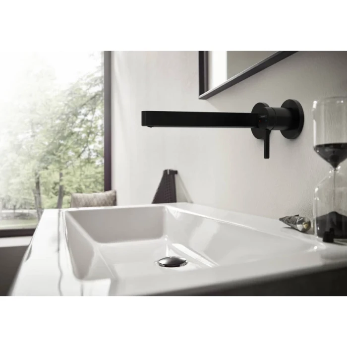 Hansgrohe смеситель для раковины с выпуском, Finoris, черный арт. 76050670