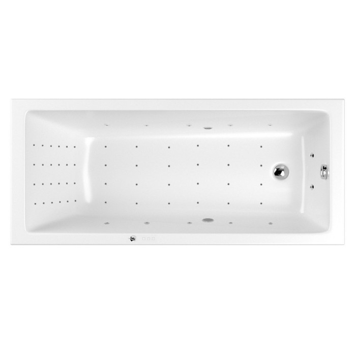 Встраиваемая ванна slim 180x80 nano, Whitecross Wave, хром арт. 0111.180080.100.NANO.CR