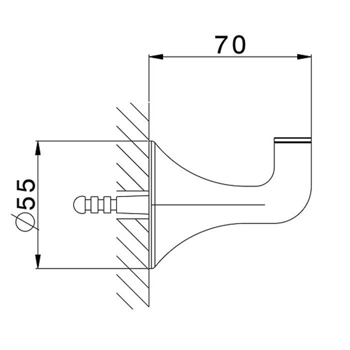 Cisal крючок для халата | полотенца vi09071040 vita cisal, цвет: чёрный матовый