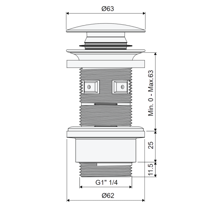 Донный клапан для раковины, клик-клак, Excellent, матовое золото арт. ARIN.1485.01GB