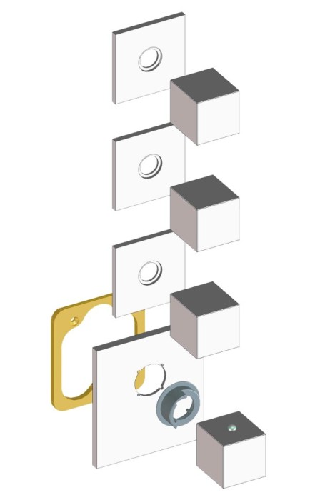 Bossini термостатический смеситель для душа с высокой пропускной способностью, cube, хром арт. z032205.030